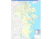 Anne ArundelCounty, MD Wall Map Zip Code Basic Style 2022